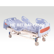 a-35 Movable Three-Function Manual Hospital Bed with ABS Bed Head